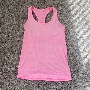 Hot pink lululemon swiftly tech tank top